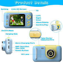 将图片加载到图库查看器，Kids Digital Camera with Flip Lens
