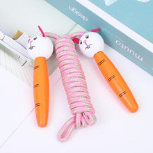 将图片加载到图库查看器，Kids Jump Ropes Skipping Rope With Wooden Handles Braided Tangle-Free Fitness Sports Skipping Ropes Wooden Handle Adjustable Cotton Skipping Rope Birthday Christmas Gift School Favor For Boys Girls Students
