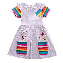 将图片加载到图库查看器，Kids Little Girls' Knee-length Short Sleeve Dress
