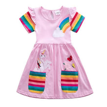 将图片加载到图库查看器，Kids Little Girls' Knee-length Short Sleeve Dress
