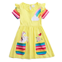 将图片加载到图库查看器，Kids Little Girls' Knee-length Short Sleeve Dress
