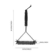 将图片加载到图库查看器，Kitchen Accessories BBQ Grill Brush and Scraper Barbecue Kit Cleaning Brush Stainless Steel Tools Wire Bristles Triangle BBQ Grill Cleaning Brush for Weber Gas Charcoal Porcelain Cast Iron &amp; All Grilling Grates Accessories
