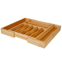 Load image into Gallery viewer, Kitchen Bamboo Expandable Cutlery Utensil Drawer Organizer
