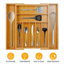 Load image into Gallery viewer, Kitchen Bamboo Expandable Cutlery Utensil Drawer Organizer
