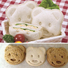 Load image into Gallery viewer, Kitchen Breakfast Bear Sandwich Mold Bread Biscuit Cake Tool Making Mold Household Making Accessories Bear Shape Sandwich Mold Cutter Yellow Bread Sandwich Shapers Maker For Kids
