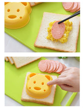 Load image into Gallery viewer, Kitchen Breakfast Bear Sandwich Mold Bread Biscuit Cake Tool Making Mold Household Making Accessories Bear Shape Sandwich Mold Cutter Yellow Bread Sandwich Shapers Maker For Kids

