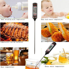 Load image into Gallery viewer, Kitchen Digital BBQ Food Thermometer Meat Cake Candy Fry Grill Dinning Household  Meat Thermometer Digital Instant Read Food Meat Thermometer with Long Probe Cooking Thermometer for Kitchen BBQ Grill and Cooking Thermometer  Oven Thermometer Tool
