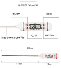 Load image into Gallery viewer, Kitchen Digital BBQ Food Thermometer Meat Cake Candy Fry Grill Dinning Household Waterproof Instant Read Meat Thermometer for Cooking Digital Food Thermometer For Cooking IP67 Waterproof Kitchen Thermometer Probe With Cooking Thermometer Oven Tool
