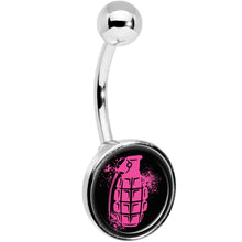 将图片加载到图库查看器，Pink Grenade Belly Ring
