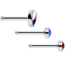 Load image into Gallery viewer, 20G Licensed NFL New England Patriots Nose Bone 3 Pack Set
