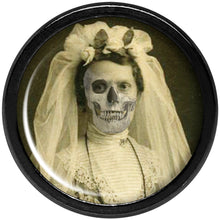 Load image into Gallery viewer, Undead Bride and Groom Halloween Black Anodized Plug Set 0G
