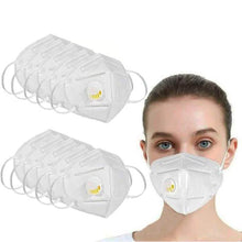 将图片加载到图库查看器，KN95 White Disposable Face Masks with Flow Exhalation Valve
