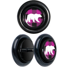 将图片加载到图库查看器，Pink Black Plaid Polar Bear Black Cheater Plug Set
