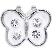Load image into Gallery viewer, 14G 1/4 Clear White Cutiepie Butterfly Tragus Cartilage Earring
