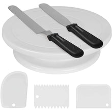 Load image into Gallery viewer, Kootek 11 Inch Rotating Cake Turntable with 2 Icing Spatula and 3 Icing Smoother
