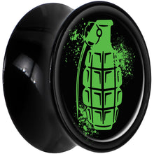 Load image into Gallery viewer, Black Acrylic Green Grenade Saddle Plug Set 20mm
