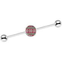 Load image into Gallery viewer, 14G Red Green Christmas Sweater Industrial Barbell 37mm
