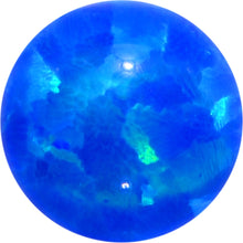 Load image into Gallery viewer, Blue Synthetic Opal 5mm Ball Internal Thread Barbell Tongue Ring
