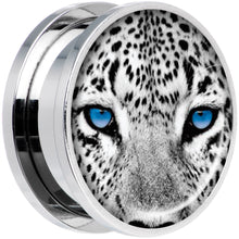 Load image into Gallery viewer, Black White Leopard Eyes Steel Screw Fit Plug Set 20mm
