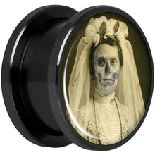 Load image into Gallery viewer, Undead Bride and Groom Halloween Black Anodized Plug Set 5/8
