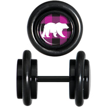 将图片加载到图库查看器，Pink Black Plaid Polar Bear Black Cheater Plug Set
