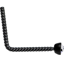 Load image into Gallery viewer, Clear 2mm Gem Inlay Black So Twisted L Shaped Nose Ring
