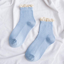 将图片加载到图库查看器，Lace Frilly Ruffle Socks Kawaii Cute Korean Style Women Cotton Woman Socks Winter Comfortable Cotton Socks Warm Socks For Men And Women
