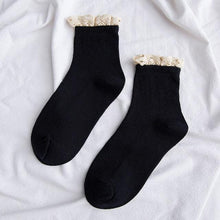 将图片加载到图库查看器，Lace Frilly Ruffle Socks Kawaii Cute Korean Style Women Cotton Woman Socks Winter Comfortable Cotton Socks Warm Socks For Men And Women
