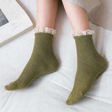 将图片加载到图库查看器，Lace Frilly Ruffle Socks Kawaii Cute Korean Style Women Cotton Woman Socks Winter Comfortable Cotton Socks Warm Socks For Men And Women
