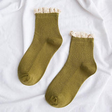 将图片加载到图库查看器，Lace Frilly Ruffle Socks Kawaii Cute Korean Style Women Cotton Woman Socks Winter Comfortable Cotton Socks Warm Socks For Men And Women
