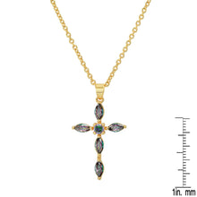 Load image into Gallery viewer, Ladies 18k Gold/White Gold Plated Brass Simulated Cross Pendant
