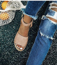 Load image into Gallery viewer, Ladies Elegant Leopard Shoes For Women High Heels Sandals Summer Flip Flop Platform Sandals High Platform Sandals Thick Bottom Belt Buckle Shoes Adjustable Strap Sandals
