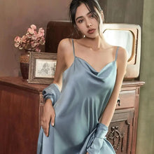 Load image into Gallery viewer, Ladies Fashion Red Soft Short Sleepwear For Women Trendy Women's Comfortable V Neck Bathrobe  Bridesmaid Bride Party Robes
