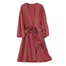 Load image into Gallery viewer, Ladies Fashion Red Soft Short Sleepwear For Women Trendy Women's Comfortable V Neck Bathrobe  Bridesmaid Bride Party Robes
