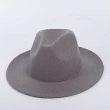 Load image into Gallery viewer, Ladies Men's Cotton Fedora Hat Luxury Fedora Hats Wide Brim Fedora Hats Gentleman Elegant Ladies Winter Autumn Wide Brim Hat UV Protection Hat Party Hats
