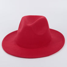 Load image into Gallery viewer, Ladies Men's Cotton Fedora Hat Luxury Fedora Hats Wide Brim Fedora Hats Gentleman Elegant Ladies Winter Autumn Wide Brim Hat UV Protection Hat Party Hats
