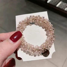 将图片加载到图库查看器，Ladies Pearl Multicolor Beads Hair Tie Elastic Hair Rope Simple Metal Sheets Scrunchies Ponytail Holders Hair Accessories for Women and Girls
