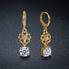 Load image into Gallery viewer, Ladies Simulated Diamond Flower Drop Earrings
