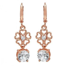 Load image into Gallery viewer, Ladies Simulated Diamond Flower Drop Earrings
