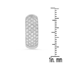 Load image into Gallery viewer, Ladies Sterling Silver and Simulated Diamonds Round Huggie Earrings
