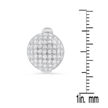 Load image into Gallery viewer, Ladies Sterling Silver and Simulated Diamonds Round Huggie Earrings
