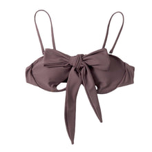 将图片加载到图库查看器，Ladies Summer Solid Color  Swimsuit Female Detachable Shoulder Strap Halter Bikini Women's Bikini Swimsuits One Piece Bathing Suits Tie Knot Cutout Swimwear with Crisscross Design
