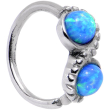 Load image into Gallery viewer, 18G 5/16 Blue Synthetic Opal Duet Seamless Circular Ring
