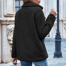 Load image into Gallery viewer, Lapel Collar Double Button Teddy Coat
