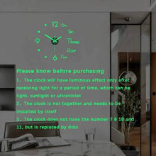 将图片加载到图库查看器，Large 3D Frameless Wall Clock Stickers
