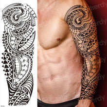 将图片加载到图库查看器，Large Black Temporary Tattoo Waterproof Luxury Big Tattoo For Body Arm Legs Modern Design
