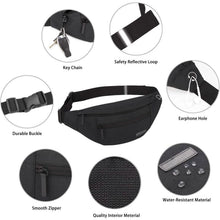 Load image into Gallery viewer, Large Crossbody Fanny Pack with 4-Zipper Pockets
