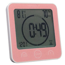 将图片加载到图库查看器，LCD Screen Waterproof Digital Bathroom Digital Bathroom Shower Kitchen Clock Timer with Alarm Waterproof for Water Splashes Visual Countdown Timer Time Management  Wall Clock Temperature Humidity Countdown Time Function Wash Shower Hanging Clocks Timer
