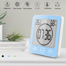 将图片加载到图库查看器，LCD Screen Waterproof Digital Bathroom Digital Bathroom Shower Kitchen Clock Timer with Alarm Waterproof for Water Splashes Visual Countdown Timer Time Management  Wall Clock Temperature Humidity Countdown Time Function Wash Shower Hanging Clocks Timer
