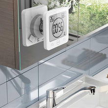 将图片加载到图库查看器，LCD Screen Waterproof Digital Bathroom Digital Bathroom Shower Kitchen Clock Timer with Alarm Waterproof for Water Splashes Visual Countdown Timer Time Management  Wall Clock Temperature Humidity Countdown Time Function Wash Shower Hanging Clocks Timer
